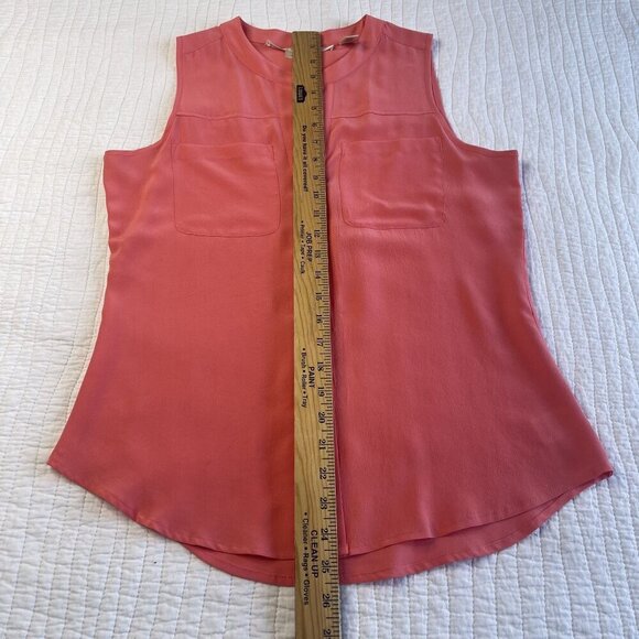 Max Studio Coral Sleeveless Button-Down Blouse Top 100% Silk Womens SZ S - Picture 6 of 7